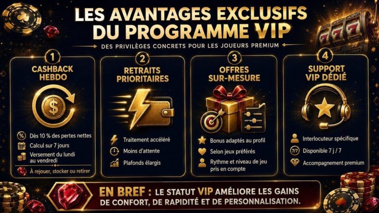 Ruby Vegas Casino avantages exclusifs programme VIP
